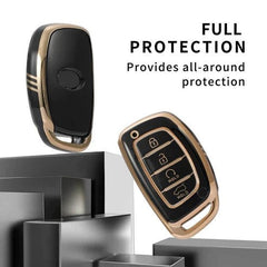 Hyundai 4 Button TPU Smart Key Cover Compatible For Alcazar, Creta 2021