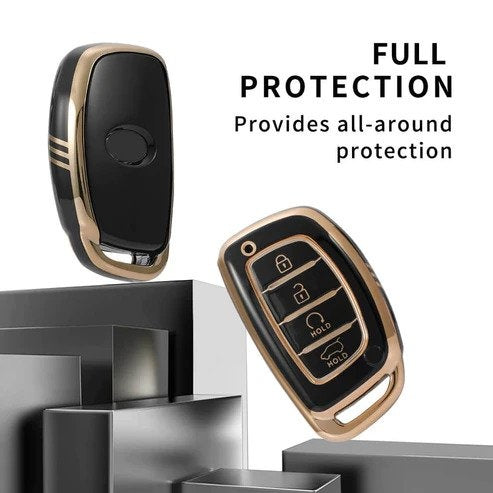Hyundai 4 Button TPU Smart Key Cover Compatible For Alcazar, Creta 2021