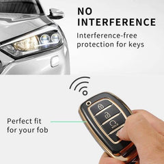Hyundai 4 Button TPU Smart Key Cover Compatible For Alcazar, Creta 2021