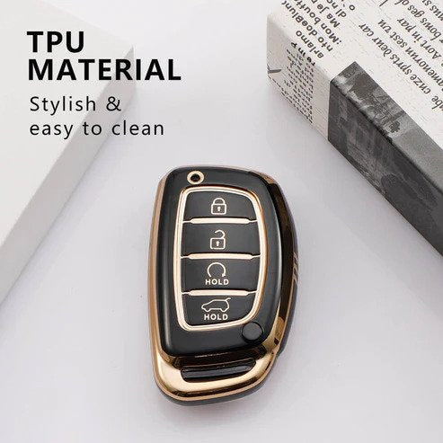 Hyundai 4 Button TPU Smart Key Cover Compatible For Alcazar, Creta 2021