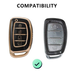 Hyundai 4 Button TPU Smart Key Cover Compatible For Alcazar, Creta 2021