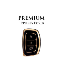 Hyundai TPU Premium 3 Button Smart Key Cover Compatible with Creta, Venue, i20, Grand i10 Nios, Aura 2019, 2020, 2021, 2022, 2023