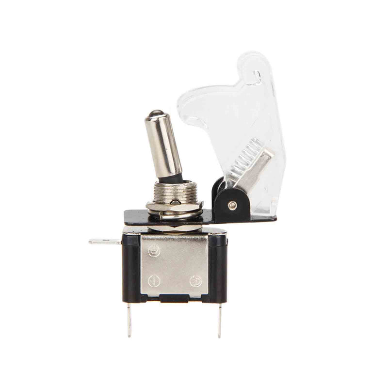 illuminated LED Toggle Switch With Missile Style Flick Cover 12V Car Dash