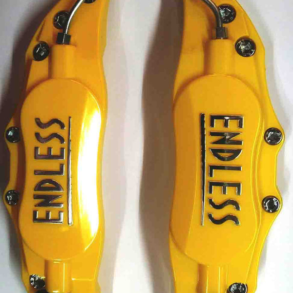 Universal Car ABS Plastic ENDLESS Front & Rear Disc Brake Caliper Cover (Yellow Color)