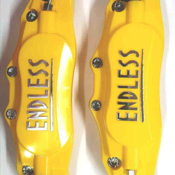 Universal Car ABS Plastic ENDLESS Front & Rear Disc Brake Caliper Cover (Yellow Color)