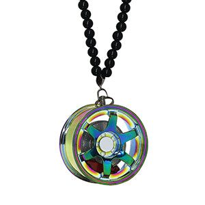 Six Spoke Chameleon Blue Car Mirror Pendant Decoration Metal Wheel Hub Hanging Ornaments Auto Interior