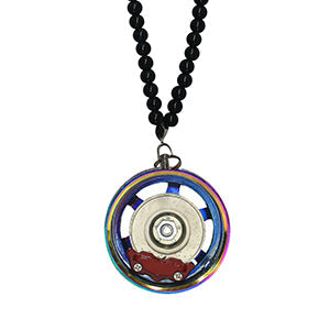 Six Spoke Chameleon Blue Car Mirror Pendant Decoration Metal Wheel Hub Hanging Ornaments Auto Interior