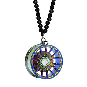 Multi Spoke Royal Blue Car Mirror Pendant Decoration Metal Wheel Hub Hanging Ornaments Auto Interior