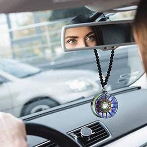Multi Spoke Royal Blue Car Mirror Pendant Decoration Metal Wheel Hub Hanging Ornaments Auto Interior