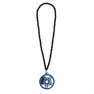 Star Blue Car Mirror Pendant Decoration Metal Wheel Hub Hanging Ornaments Auto Interior