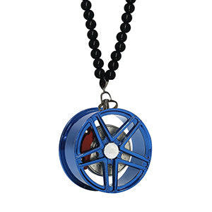 Star Blue Car Mirror Pendant Decoration Metal Wheel Hub Hanging Ornaments Auto Interior
