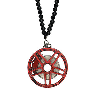 Star Red Car Mirror Pendant Decoration Metal Wheel Hub Hanging Ornaments Auto Interior