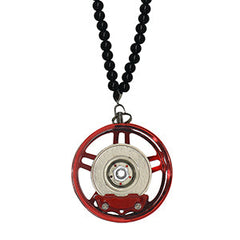 Star Red Car Mirror Pendant Decoration Metal Wheel Hub Hanging Ornaments Auto Interior