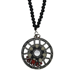 Multi Spoke Black Car Mirror Pendant Decoration Metal Wheel Hub Hanging Ornaments Auto Interior