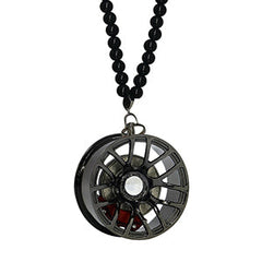 Multi Spoke Black Car Mirror Pendant Decoration Metal Wheel Hub Hanging Ornaments Auto Interior
