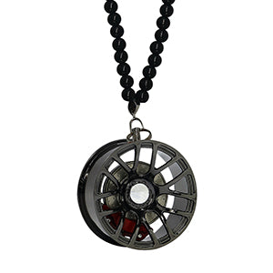 Multi Spoke Black Car Mirror Pendant Decoration Metal Wheel Hub Hanging Ornaments Auto Interior