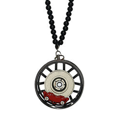 Multi Spoke Black Car Mirror Pendant Decoration Metal Wheel Hub Hanging Ornaments Auto Interior