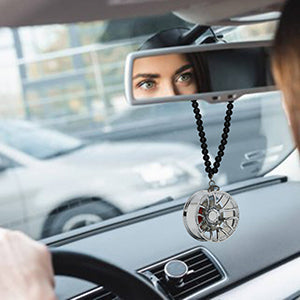 Multi Spoke Silver Car Mirror Pendant Decoration Metal Wheel Hub Hanging Ornaments Auto Interior