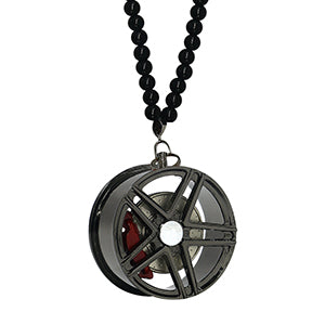 Star Black Car Mirror Pendant Decoration Metal Wheel Hub Hanging Ornaments Auto Interior