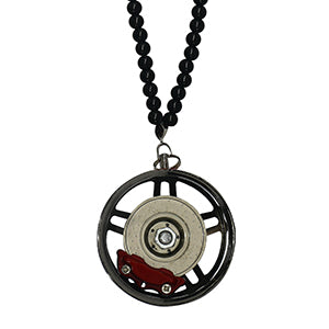 Star Black Car Mirror Pendant Decoration Metal Wheel Hub Hanging Ornaments Auto Interior