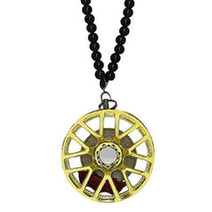 Multi Spoke Golden Car Mirror Pendant Decoration Metal Wheel Hub Hanging Ornaments Auto Interior