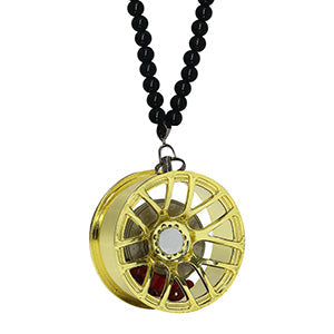 Multi Spoke Golden Car Mirror Pendant Decoration Metal Wheel Hub Hanging Ornaments Auto Interior