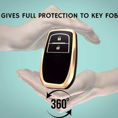 Innova 2 Button Smart TPU Premium Key Cover Compatible With Crysta, Hilux 2020, 2021, 2022, 2023