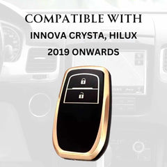Innova 2 Button Smart TPU Premium Key Cover Compatible With Crysta, Hilux 2020, 2021, 2022, 2023