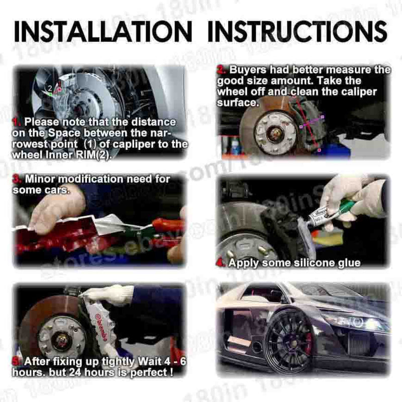 Universal Car ABS Plastic ENDLESS Front & Rear Disc Brake Caliper Cover (Blue Colour)