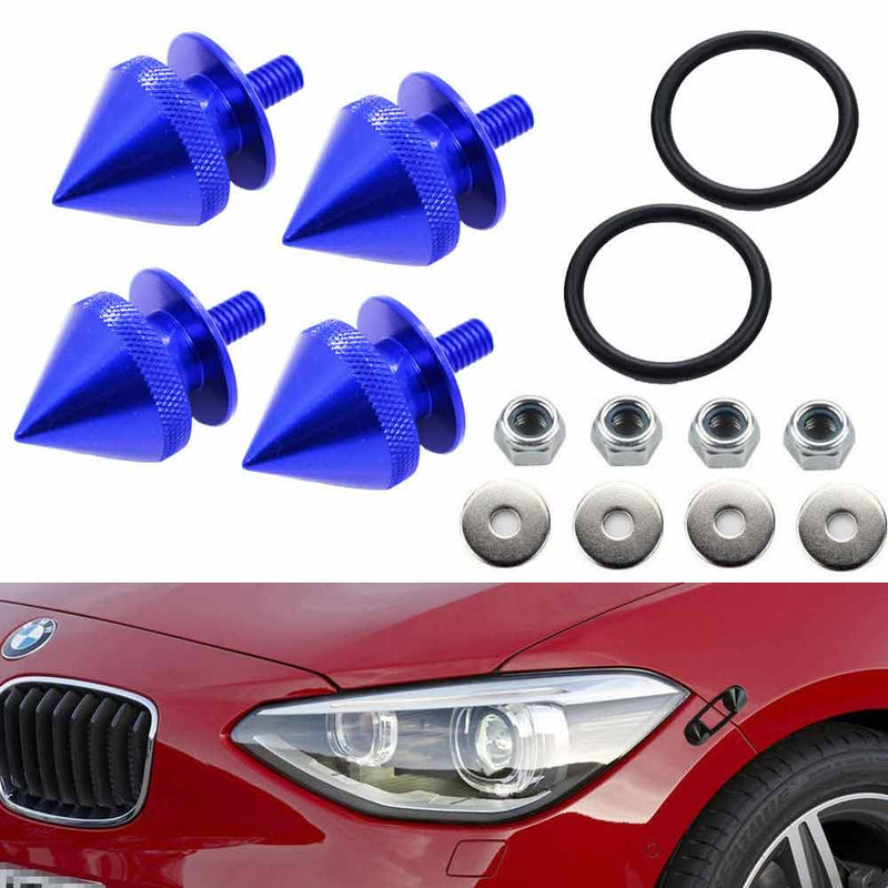 Blue Finish JDM Quick Release Fasteners For Car Bumpers Trunk Fender Hatch Lids Kit (Stud)