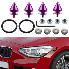 Purple Finish JDM Quick Release Fasteners For Car Bumpers Trunk Fender Hatch Lids Kit (Stud)