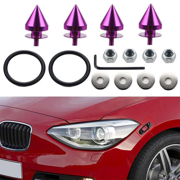 Purple Finish JDM Quick Release Fasteners For Car Bumpers Trunk Fender Hatch Lids Kit (Stud)