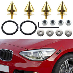Gold Finish JDM Quick Release Fasteners For Car Bumpers Trunk Fender Hatch Lids Kit (Stud)