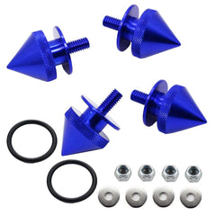 Blue Finish JDM Quick Release Fasteners For Car Bumpers Trunk Fender Hatch Lids Kit (Stud)