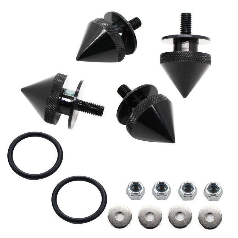 Black Finish JDM Quick Release Fasteners For Car Bumpers Trunk Fender Hatch Lids Kit (Stud)