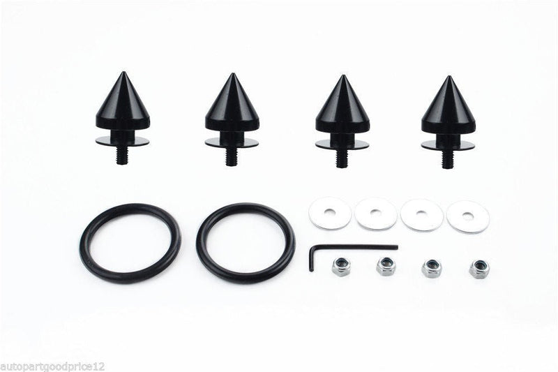 Black Finish JDM Quick Release Fasteners For Car Bumpers Trunk Fender Hatch Lids Kit (Stud)