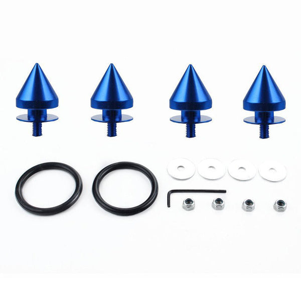 Blue Finish JDM Quick Release Fasteners For Car Bumpers Trunk Fender Hatch Lids Kit (Stud)