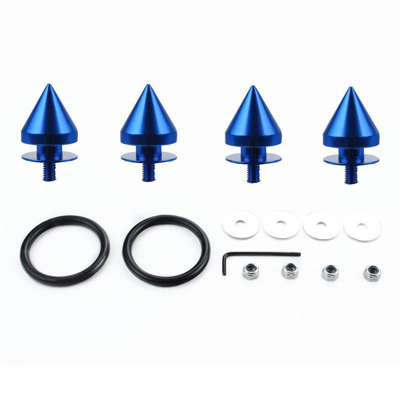 Blue Finish JDM Quick Release Fasteners For Car Bumpers Trunk Fender Hatch Lids Kit (Stud)