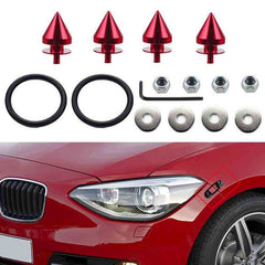 Red Finish JDM Quick Release Fasteners For Car Bumpers Trunk Fender Hatch Lids Kit (Stud)
