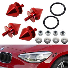 Red Finish JDM Quick Release Fasteners For Car Bumpers Trunk Fender Hatch Lids Kit (Stud)