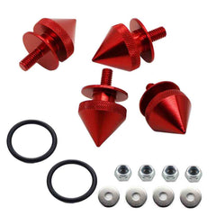 Red Finish JDM Quick Release Fasteners For Car Bumpers Trunk Fender Hatch Lids Kit (Stud)