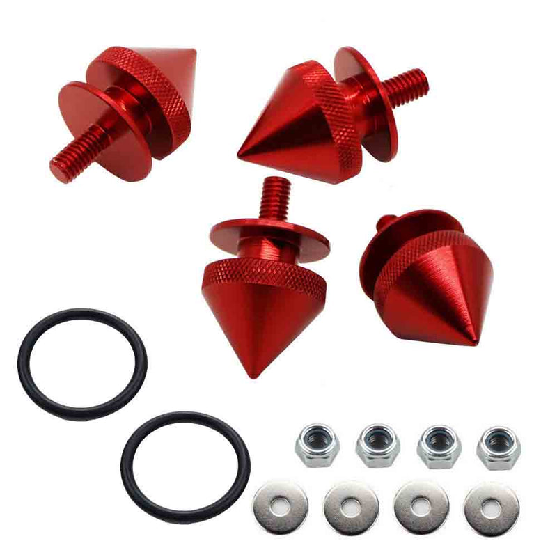 Red Finish JDM Quick Release Fasteners For Car Bumpers Trunk Fender Hatch Lids Kit (Stud)