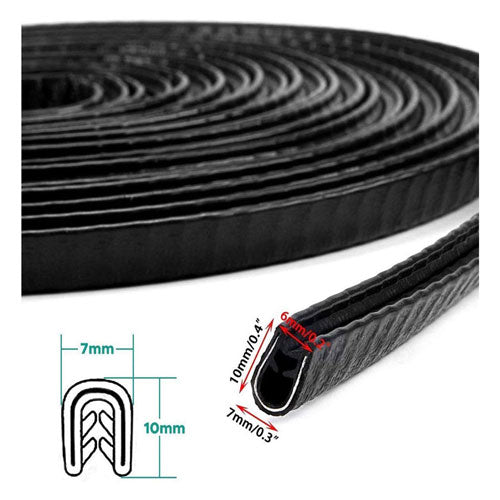 White Car Door Edge Guards U Shape Edge Trim Rubber Seal Protector Car Protection Door Edge(5 Meter) Fit for Most Car