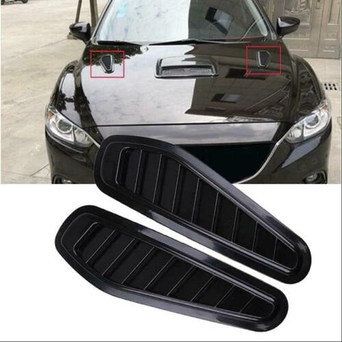 Universal Sport Black Air Flow Vent Bonnet Car Front Hood Scoop Cover Trim Decor