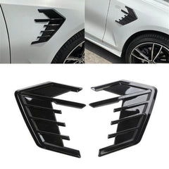2Pcs Car SUV Side Wing Fins Air Flow Fender Grill Intake Vent Trim Sticker Universal