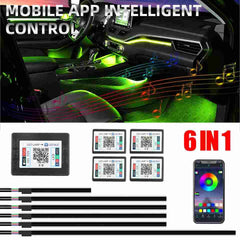 Automotive 64 Color RGB Symphony Car Ambient Interior LED Fiber Light