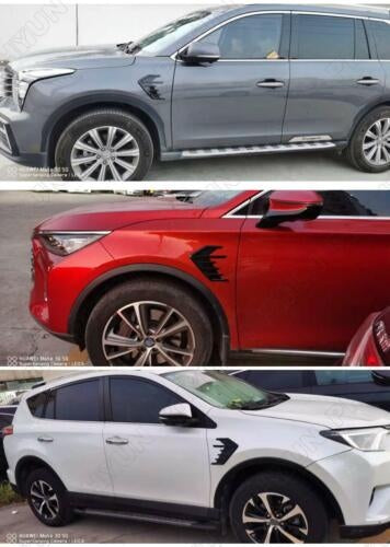 2Pcs Car SUV Side Wing Fins Air Flow Fender Grill Intake Vent Trim Sticker Universal