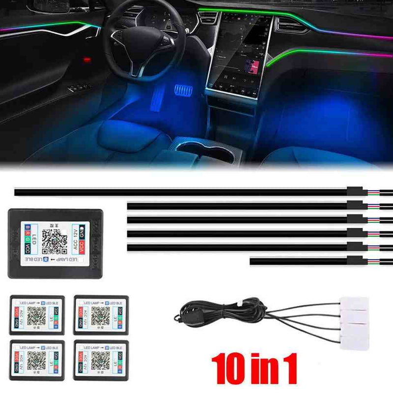 Automotive 64 Color RGB Symphony Car Ambient Interior LED Fiber Light