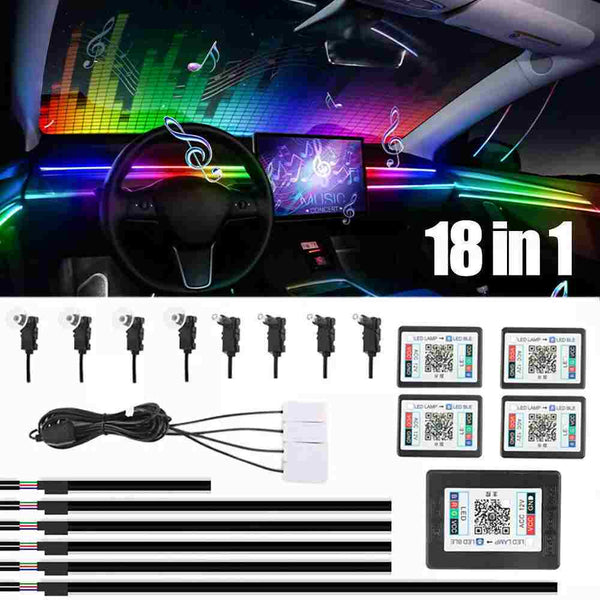 Automotive 64 Color RGB Symphony Car Ambient Interior LED Fiber Light