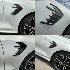 2Pcs Car SUV Side Wing Fins Air Flow Fender Grill Intake Vent Trim Sticker Universal
